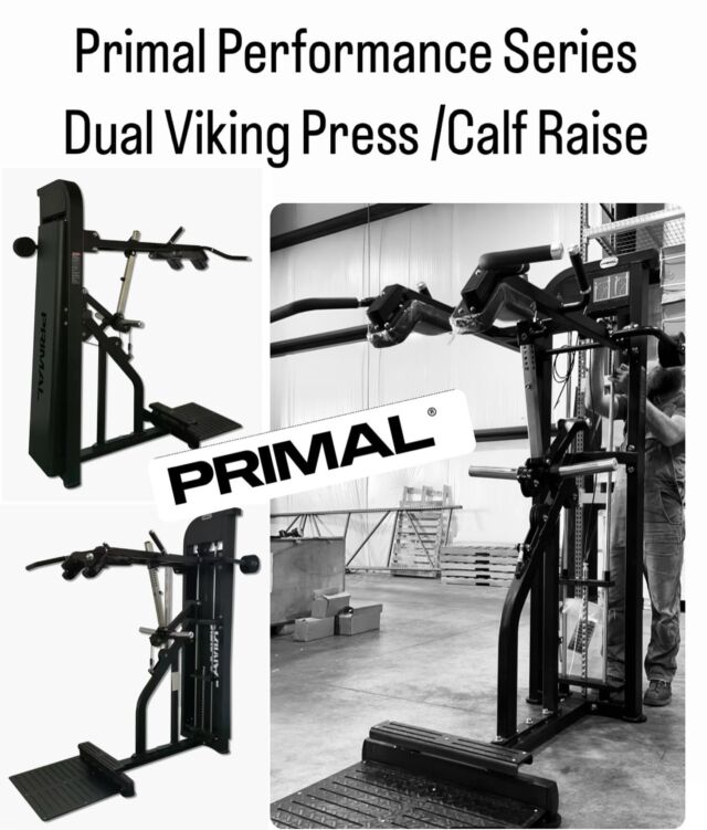#introduction
Primal Performance Series Dual Viking Press / Calf Raise 
…
..
.
 #Dual Function #StandingCalf
 and #VikingPress
• #MultiGrip Pressing Handles
• #Urethane Injection Moulded Pads
• Adjustable Start Position to Suit Multiple User Heights
• Bullhorns for Additional Weight Plates
• 1:1 Weight Stack Cable Ratio
• Heavy-Duty Frame & Laser Cut Stack Shroud
• 280lb stack 😮 
…
..
.
We have had so many requests for this piece!!! We have each tried it personally and the results are in… IT IS PERFECTION! Come try for yourself 😏 
…
..
.
#strengthandperformance #strengthcoach #strengthtraining #strangthitsinusall #bodybuilding #gains #growordie #viking #primalstrength #new #primal